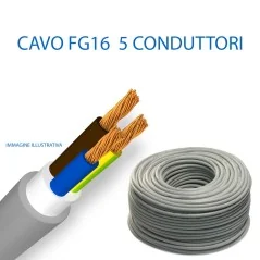 CAVO ELETTRICO FG16 QUADRIPOLARE DIAMETRO 5x1,5-5x2,5-5x4-5X6-5x10mmq AL METRO CAVO-FG16-5XITC iCEL CAVICONDOR MICROTEK